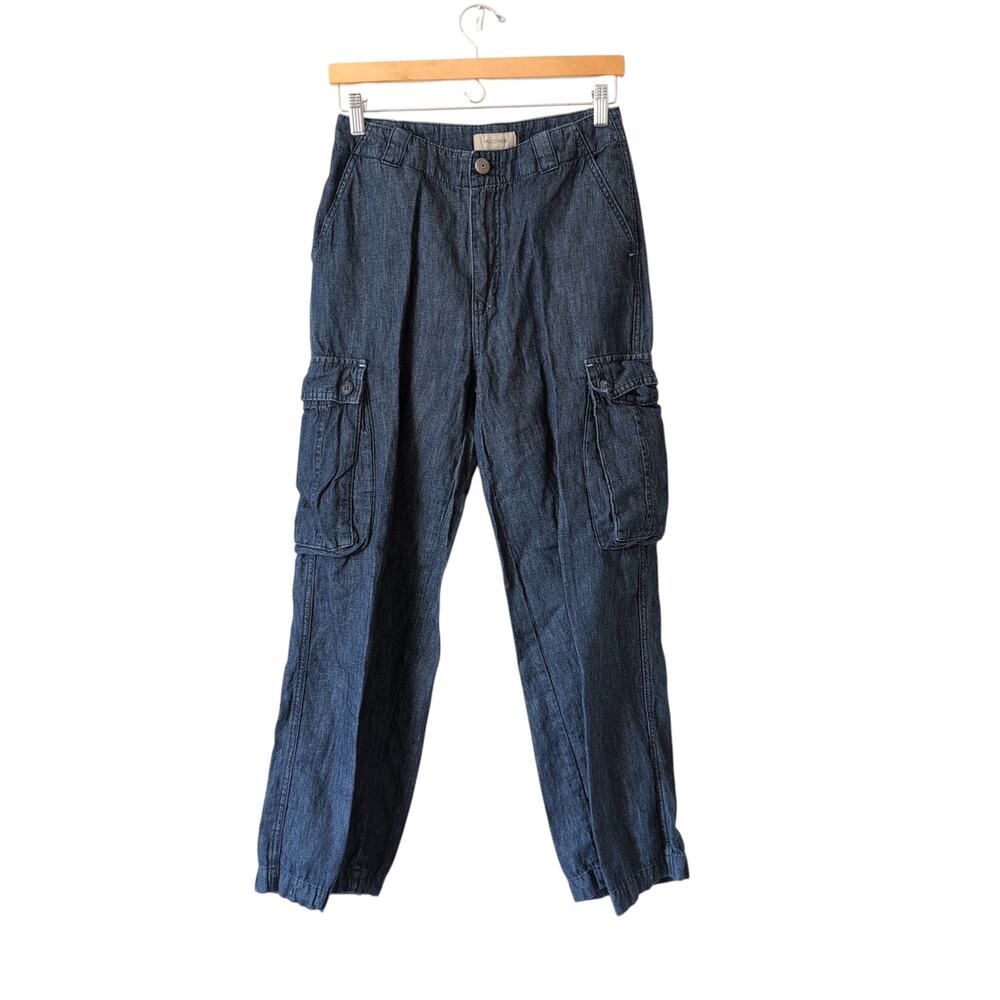 Falconeri Womens Denim Cargo Pockets Jeans Wide Leg Pants Medium Streetwear Chic